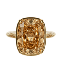 Sterling Silver Elongated Cushion Champagne CZ Cocktail Ring