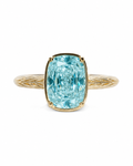 Sterling Silver Mini Aquamarine Elongated Cushion Ring