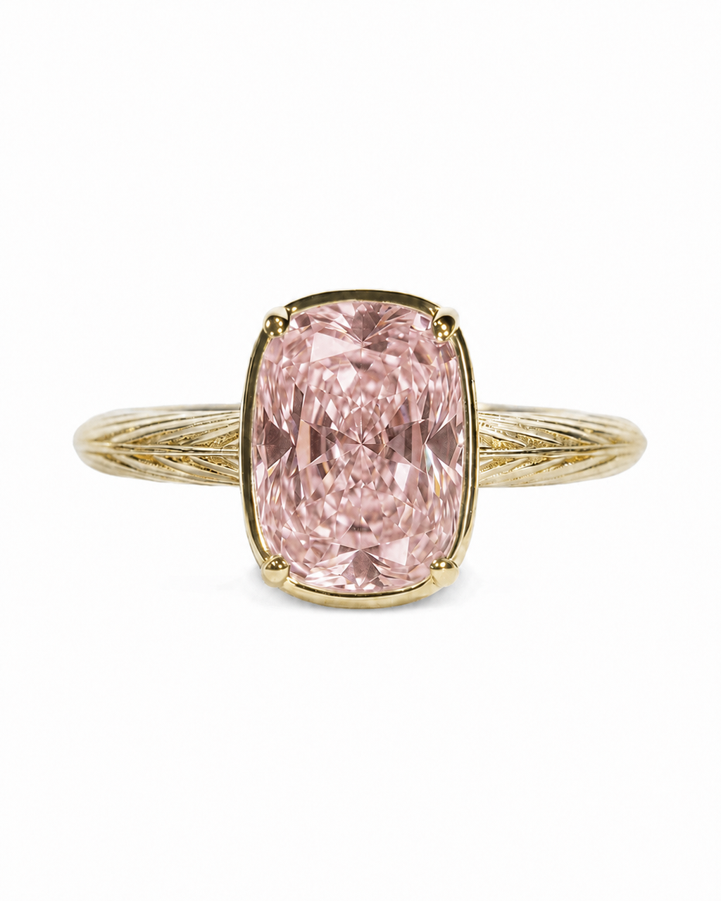 Sterling Silver Mini Pink Sapphire Cushion Ring