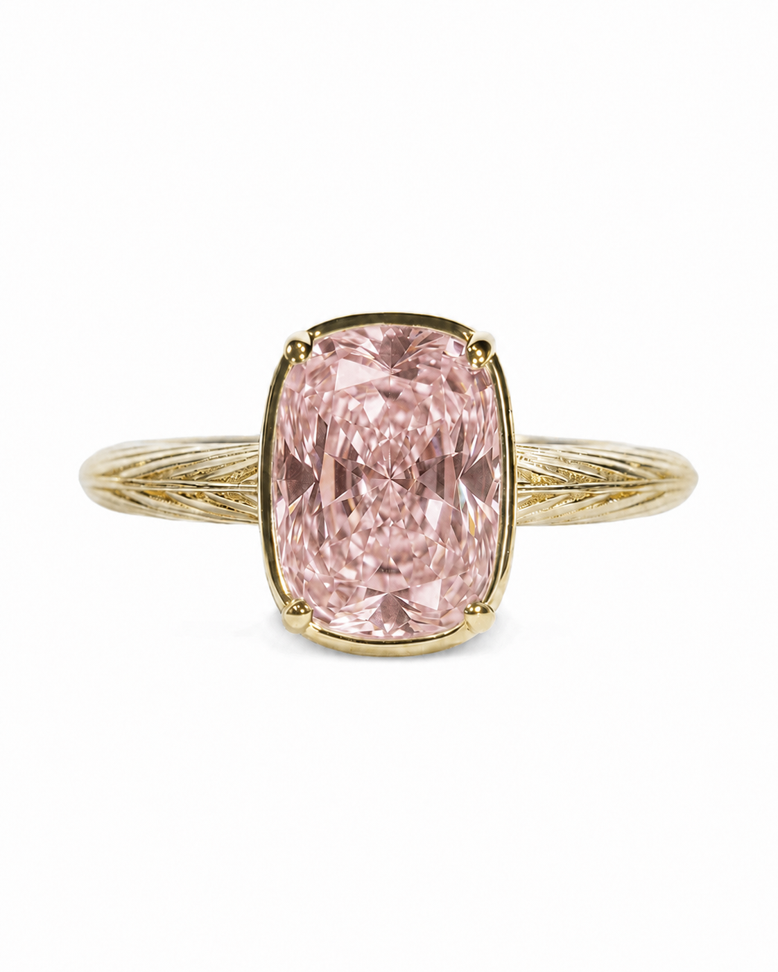 Sterling Silver Mini Pink Sapphire Cushion Ring