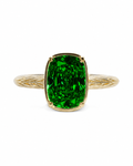 Sterling Silver Mini Emerald Elongated Cushion Ring