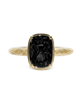 Sterling Silver Mini Black Elongated Cushion Ring