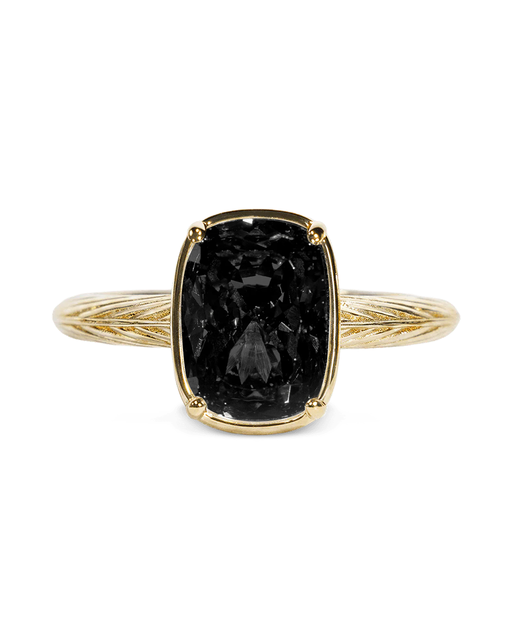 Sterling Silver Mini Black Elongated Cushion Ring