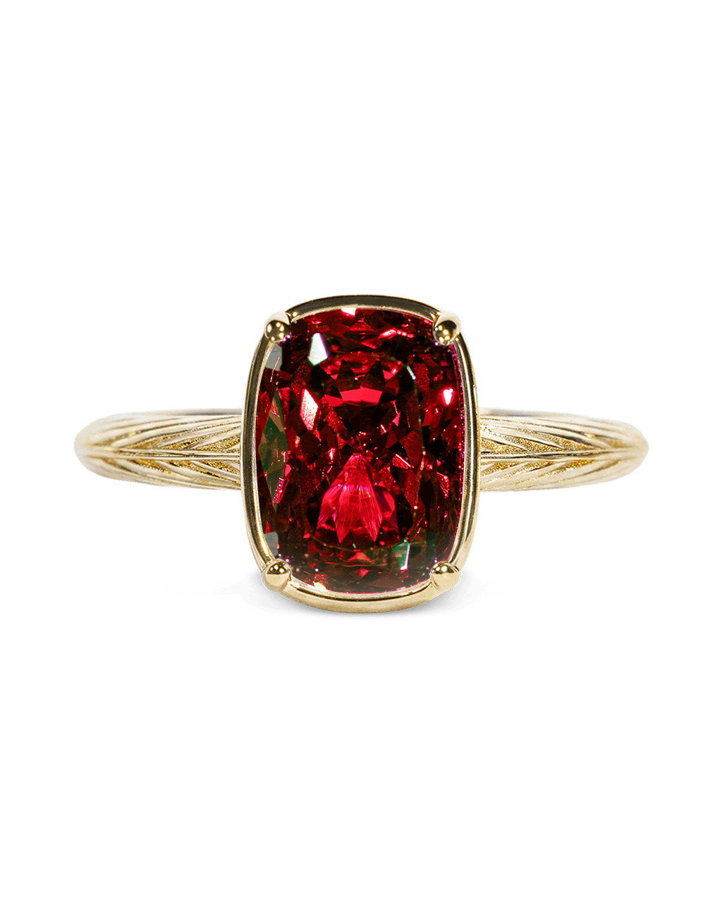 Sterling Silver Mini Garnet Elongated Cushion Ring