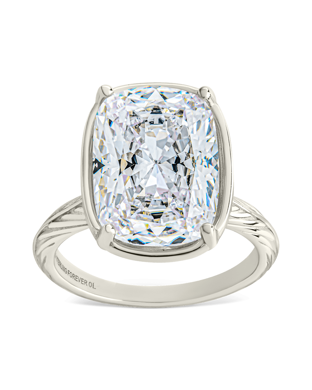 Sterling Silver Elongated Cushion Cocktail Ring