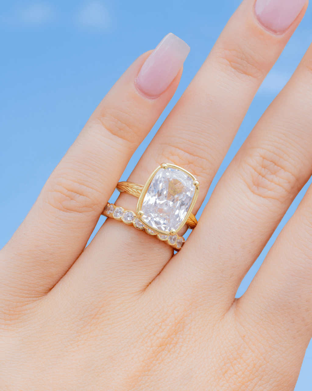 Sterling Silver Elongated Cushion Cocktail Ring