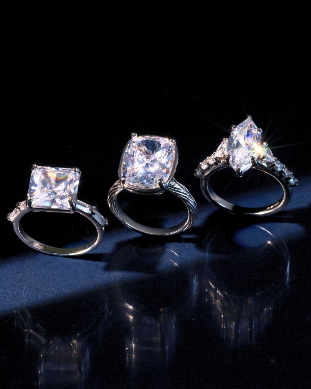 Sterling Silver Elongated Cushion Cocktail Ring
